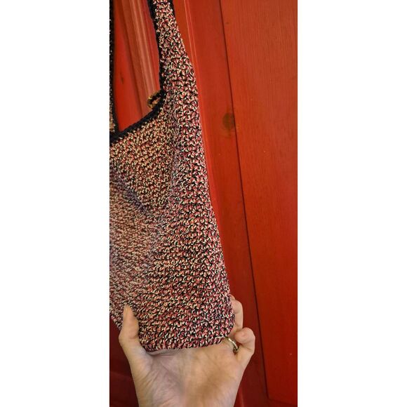 The Sak Hobo Bag Purse Red White Blue Boho Style Tassle Crochet Shoulder READ - Picture 3 of 9